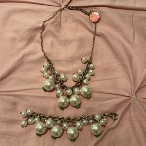 Lilly Pulitzer Pearl Necklace and Bracelet
